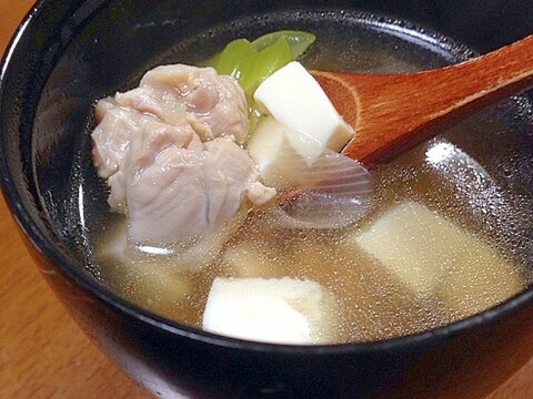 鶏と豆腐のお吸い物